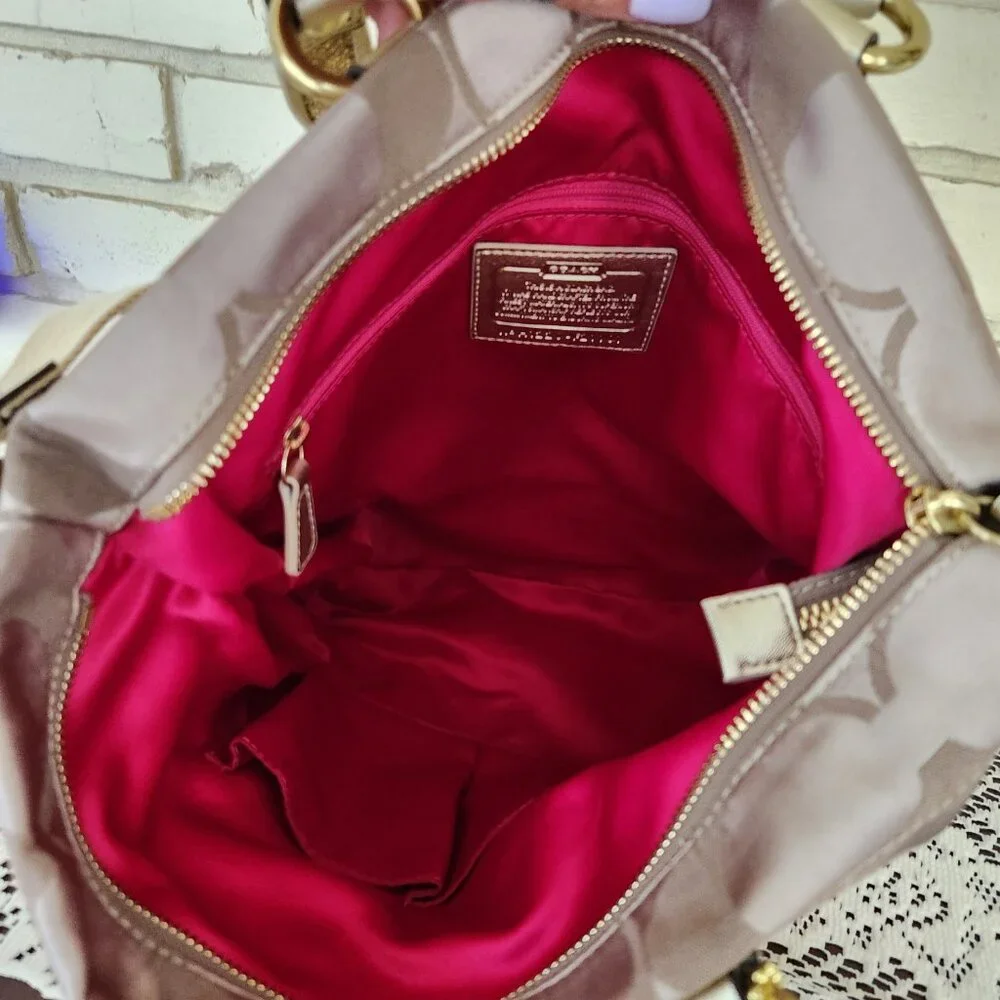 Coach Poppy Glam Applique 2 Way Shouler Bag Handbag Purse